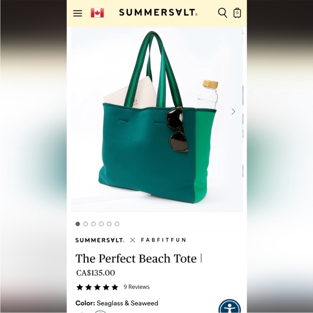 SUMMERSALT
Neoprene Beach Tote in Blue/Green